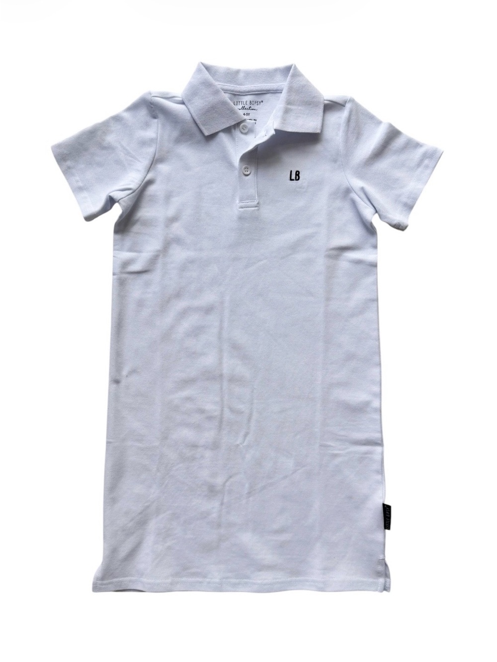 Little Bipsy White Polo Short Sleeved Tee Dress 4/5